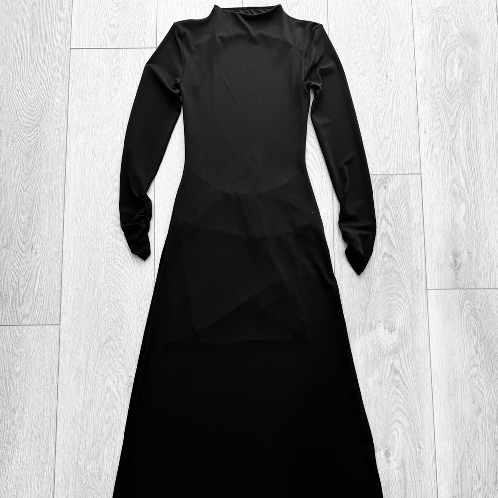 NWT Zara Open Back Crepe Maxi Dress – Dark Brown - Picture 7 of 11